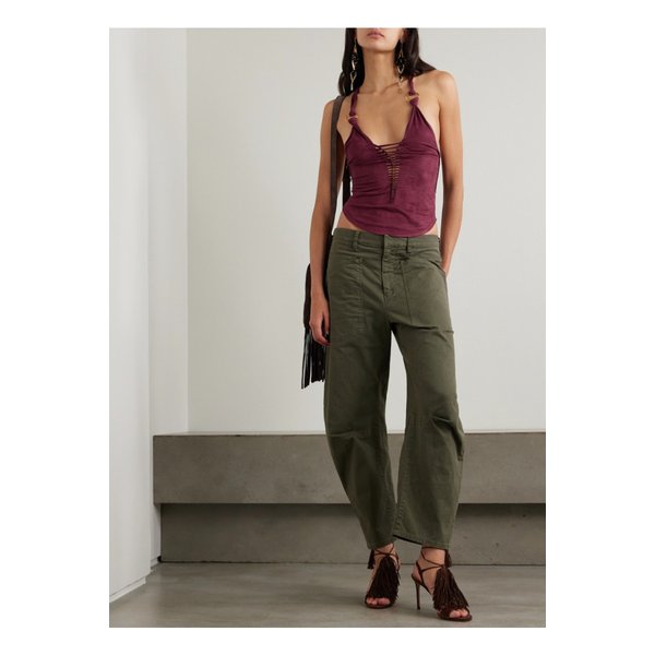 사키나 장식 컷아웃 브레이드 브러시드 저지 탱크 버건디 1647597357878955