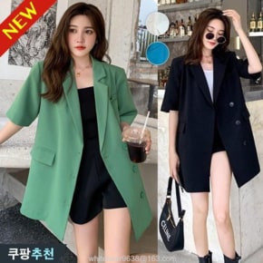 (26년 신상) 150kg까지 빅사이즈 여성 얇은 쿨링 하프 양복 자켓 코트 여름 편한