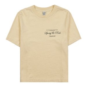 스포티앤리치 스크립트 로고 크롭 티셔츠 SCRIPT LOGO CROPPED T SHIRT ALMOND BLACK