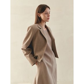 SINGLE DART SHORT JACKET(wood brown)