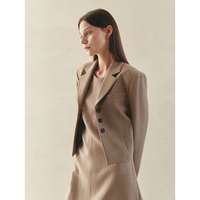 SINGLE DART SHORT JACKET(wood brown)
