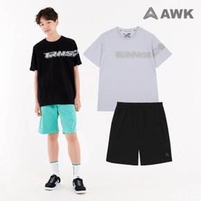 AWK 루즈핏 반팔티 면터치 하프팬츠 상하세트