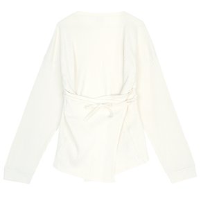 FSHL RIB 000 OFF WHITE 여자 랩 긴팔티셔츠 오버사이즈핏