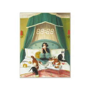 LED벽시계 Mademoiselle Mink Breakfasts In Bed, 자넷 힐