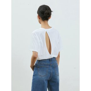 [리퍼브] BACK OPEN WRAP LOOSE TOP WHITE