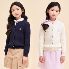 [BEANPOLE KIDS] 24SS [Essential] 여아 면 케이블 가디건 (2종 택1)