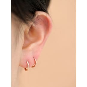 14K 육각 귓바퀴 트라거스 원터치 링 피어싱 귀걸이