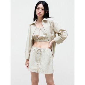 HEART LOGO TUBE TOP_LINNEN KHAKI