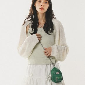 mama leather miniature chain cross bag_Green