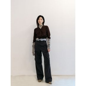 COTTON BLEND FLAP POCKET PANTS_CHARCOAL