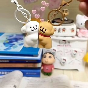 WL 커플 곰돌이 강아지 자석 마그네틱 키링 키홀더 열쇠고리 가방 백 참