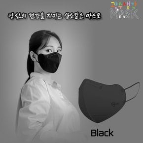 (국산) 100매 블랙 광수생각 시그니쳐 새부리형 KF94 프리미엄 마스크(5매입) 귀편한 숨편한 보풀없는 저자극 마스크