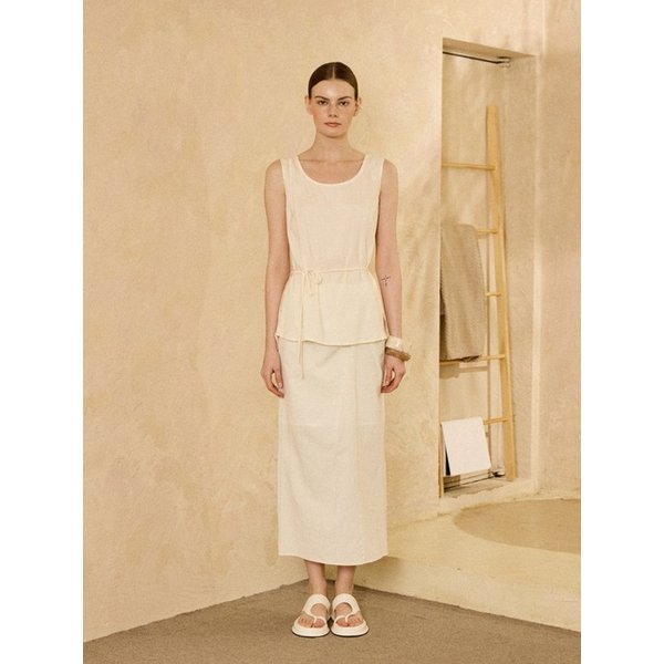 Soft Stretch Cupro Sleeveless Top Ivory