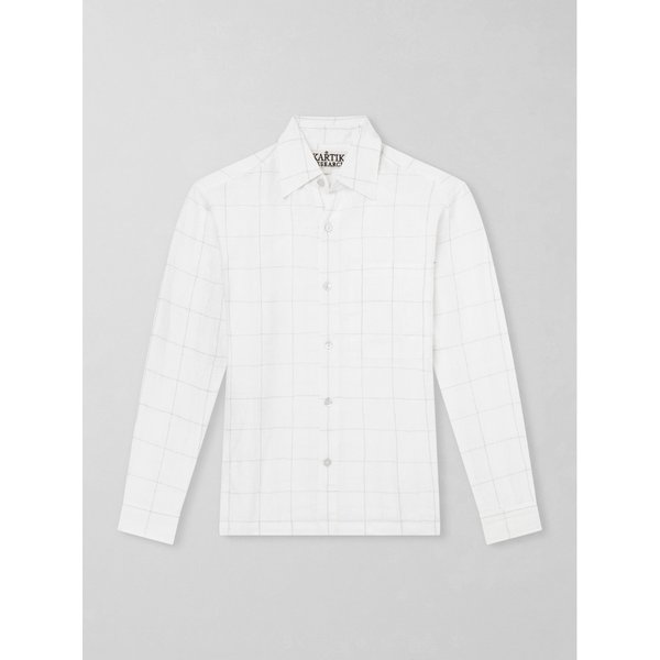 카틱 리서치 파타우디 체크 리넨 셔츠 46376663162975419