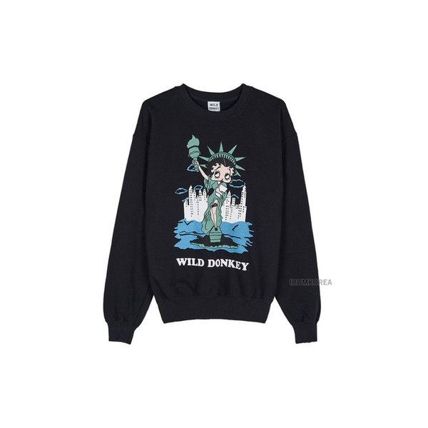 [와일드 동키] FW25 공용 베티 리버티 맨투맨 FG BETTY LIBERTY BLACK