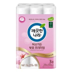 깨끗한나라 허브가든 벚꽃 프리미엄 28미터 30롤