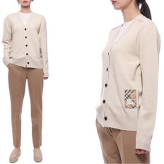 25SS 여성 체크 라벨 울 가디건 (8102690 NUTMEG 25S)