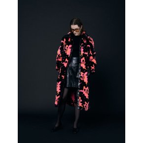 PATCH POCKET LONG FUR COAT_PINK