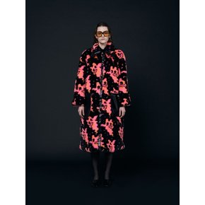 PATCH POCKET LONG FUR COAT_PINK