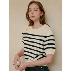 알마 스트라이프 니트 탑 / ALMA STRIPE KNIT TOP_2colors