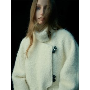 BOUCLE DUFFLE WOOL JACKET CREAM