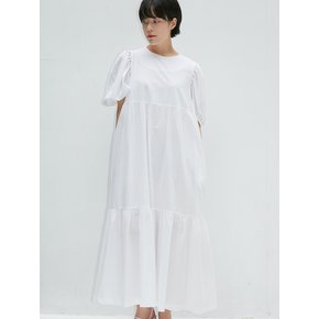 [리퍼브] BALLON HALF SLEEVE MAXY ONE-PIECE BASIC WHITE