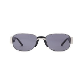 X Linda Farrow Rectangular Sunglasse (Nickel/Black/Grey)