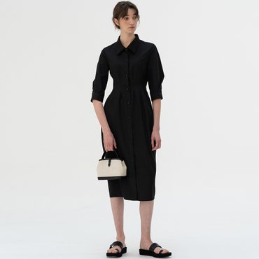 킨더살몬 [SS21 ESSENTIAL] Original Silhouette Shirt Dress Black