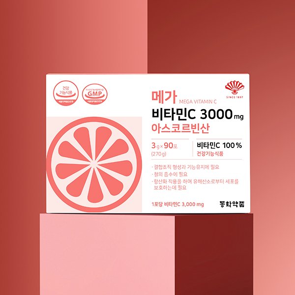 메가 비타민C 3000 mg 아스코르빈산 4박스 (360포)