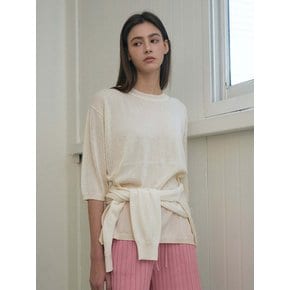 Linen Unbalanced Boxy Knit (3Colors)