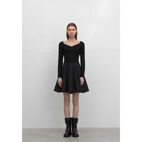 나인 IF HEART NECK KNIT TOP DRESS