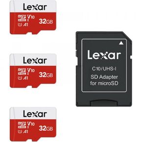 미국 렉사 sd카드 Lexar 32GB Micro SD Card 3 Pack microSDHC UHSI Flash Memory with Adapter