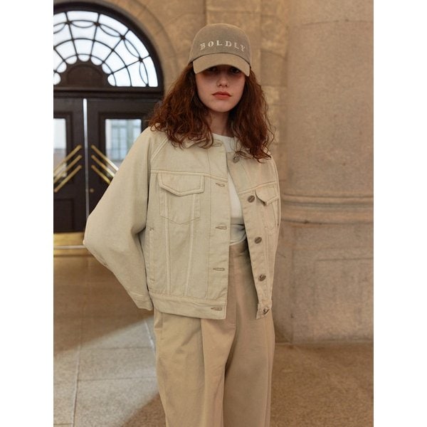 TWS DYEING DENIM JACKET SAND  IVORY