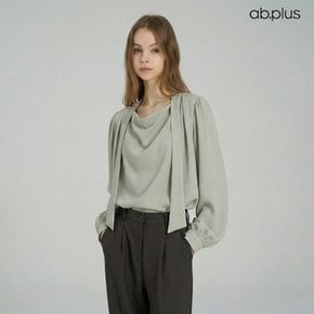 [ab.plus] 드레이프 타이 블라우스 (LSA5MB38A)