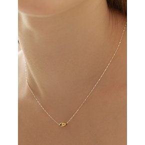 [연말 스페셜 6mm+10mm 진주귀걸이 증정][925 silver] Oval two-tone  twisted chain necklace