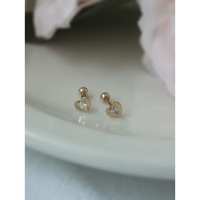 14k heart middle cubic piercing