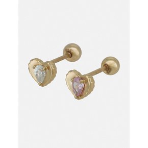14k heart middle cubic piercing