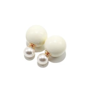 Cream And Pearl Frontback Silver Earring Ie347 [Silver]