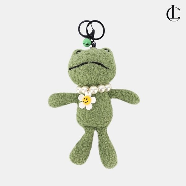 엘케이트 여성 가방장식 개구리 인형 참장식 키홀더 키링 백참 진주 가방장식 LIDA004