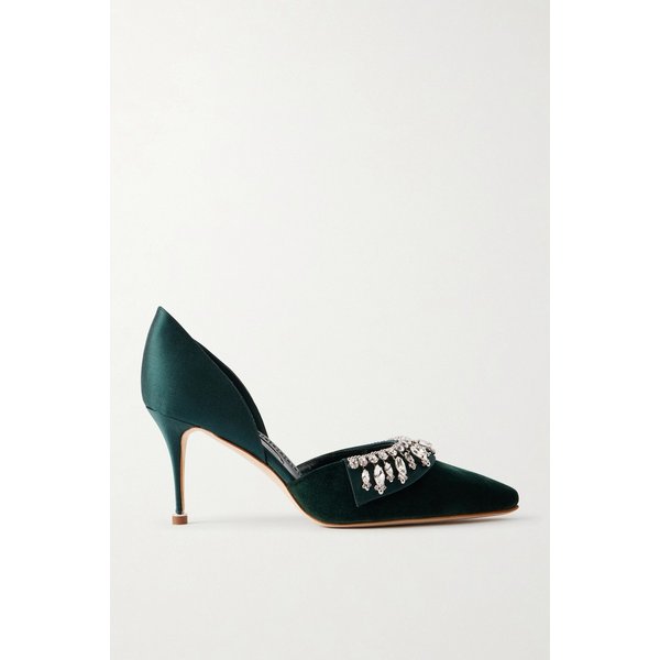 튤리도르 크리스탈 장식 벨벳 펌프스 70mm 46376663162937505