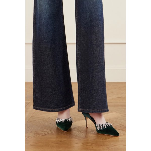 튤리도르 크리스탈 장식 벨벳 펌프스 70mm 46376663162937505