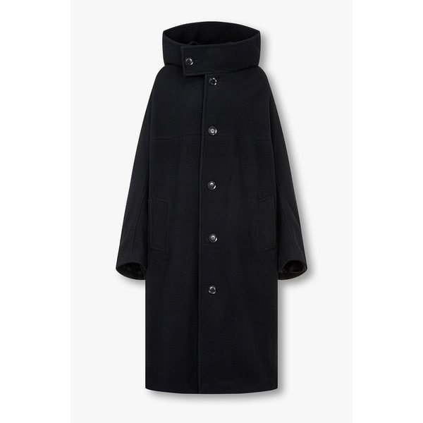 [Y`s]울 블렌드 하이넥 후디드 코트[블랙] 6615305103000