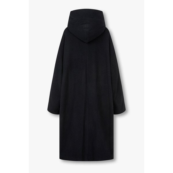 [Y`s]울 블렌드 하이넥 후디드 코트[블랙] 6615305103000