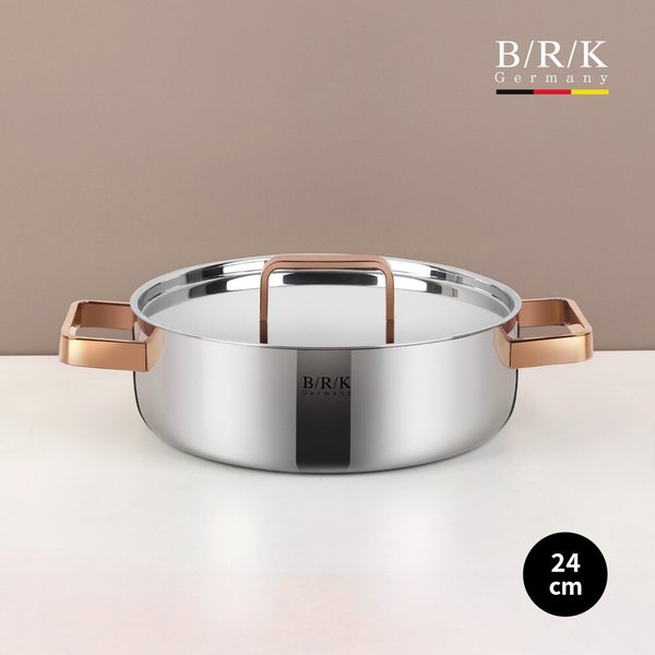 로즈골드 통5중 스테인리스 스틸 전골 냄비 24cm