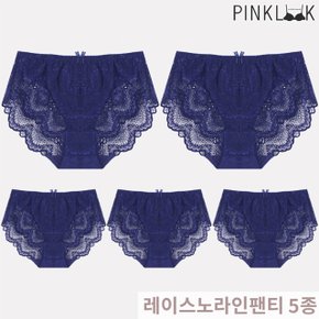 엘루 95~105 여성팬티 레이스팬티5P/네이비