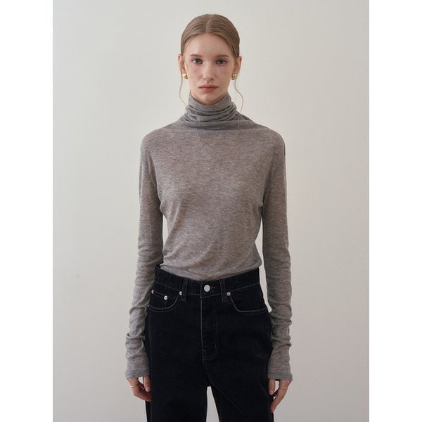 [1+1] Basic wool tencel turtleneck t-shirt_4color