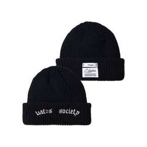 VATOS SOCIETY EMBROIDERED BEANIE BLACK