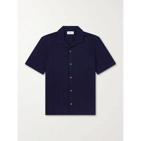 미스터 피 캠프 칼라 텍스처 코튼 셔츠 46376663163009176