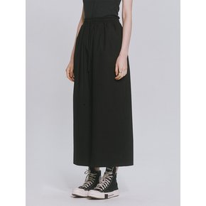 COTTON MAXI SLIT SKIRT BLACK