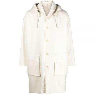 오라리 오라리 LIGHT MELTON HOODED LINER COAT (A23AC01LM IVORY) (라이트 멜톤 후디드 라이너